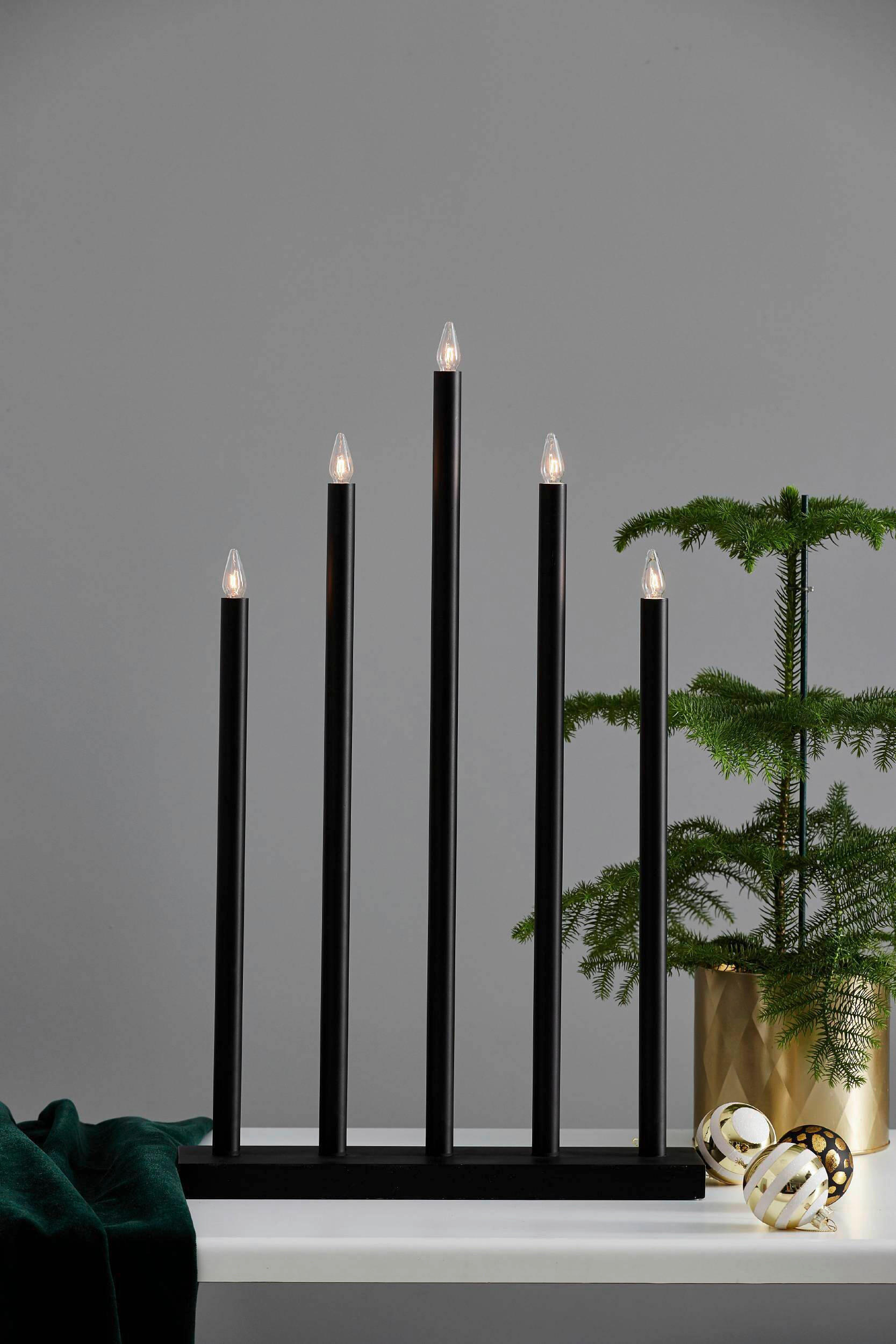 LED-KERZE  - Schwarz/Weiß, Basics, Holz/Kunststoff (38/10/64cm) - Eglo