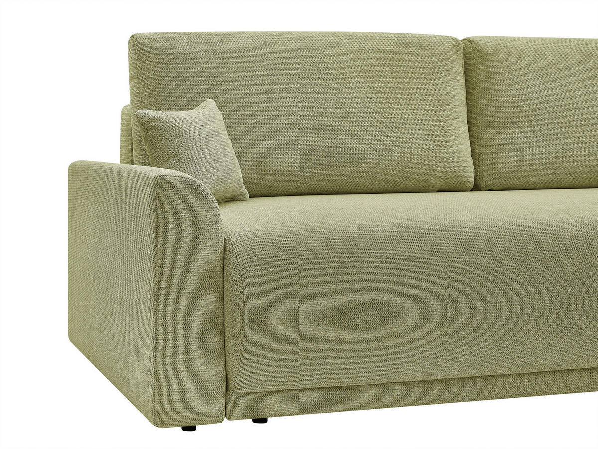 SCHLAFSOFA KIMMY Struktur Grün  inkl. Zierkissen, Rückenkissen, Bettkasten  - Schwarz/Grün, Design, Kunststoff/Textil (234/90/103cm) - P & B