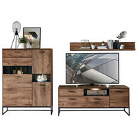 HYLLKOMBINATION  i grafitfärgad, ekfärgad  310/165/48 cm  - grafitfärgad/antracit, Modern, metall/trämaterial (310/165/48cm) - Livetastic