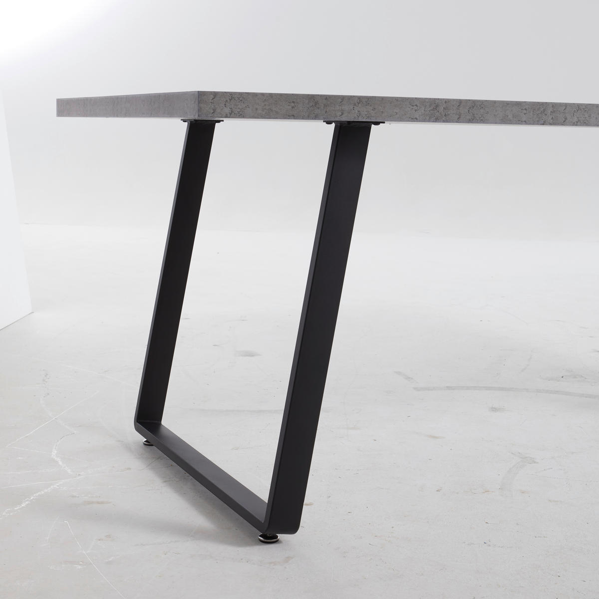 JEDILNA MIZA, siva  - siva/črna, Design, kovina/leseni material (160/90/76cm) - Carryhome