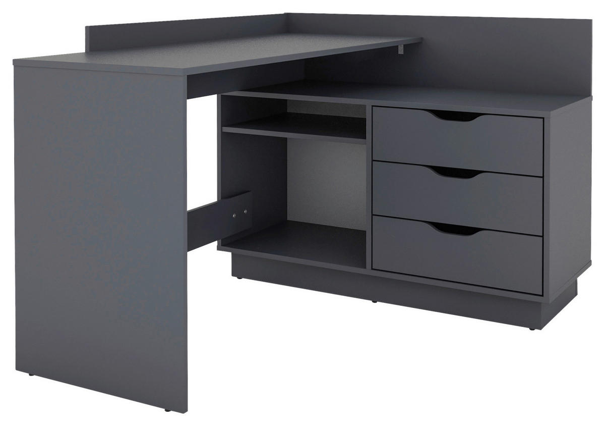 ECKSCHREIBTISCH 129/83,5/105 cm  in Anthrazit  - Anthrazit, Basics, Holzwerkstoff (129/83,5/105cm) - MID.YOU