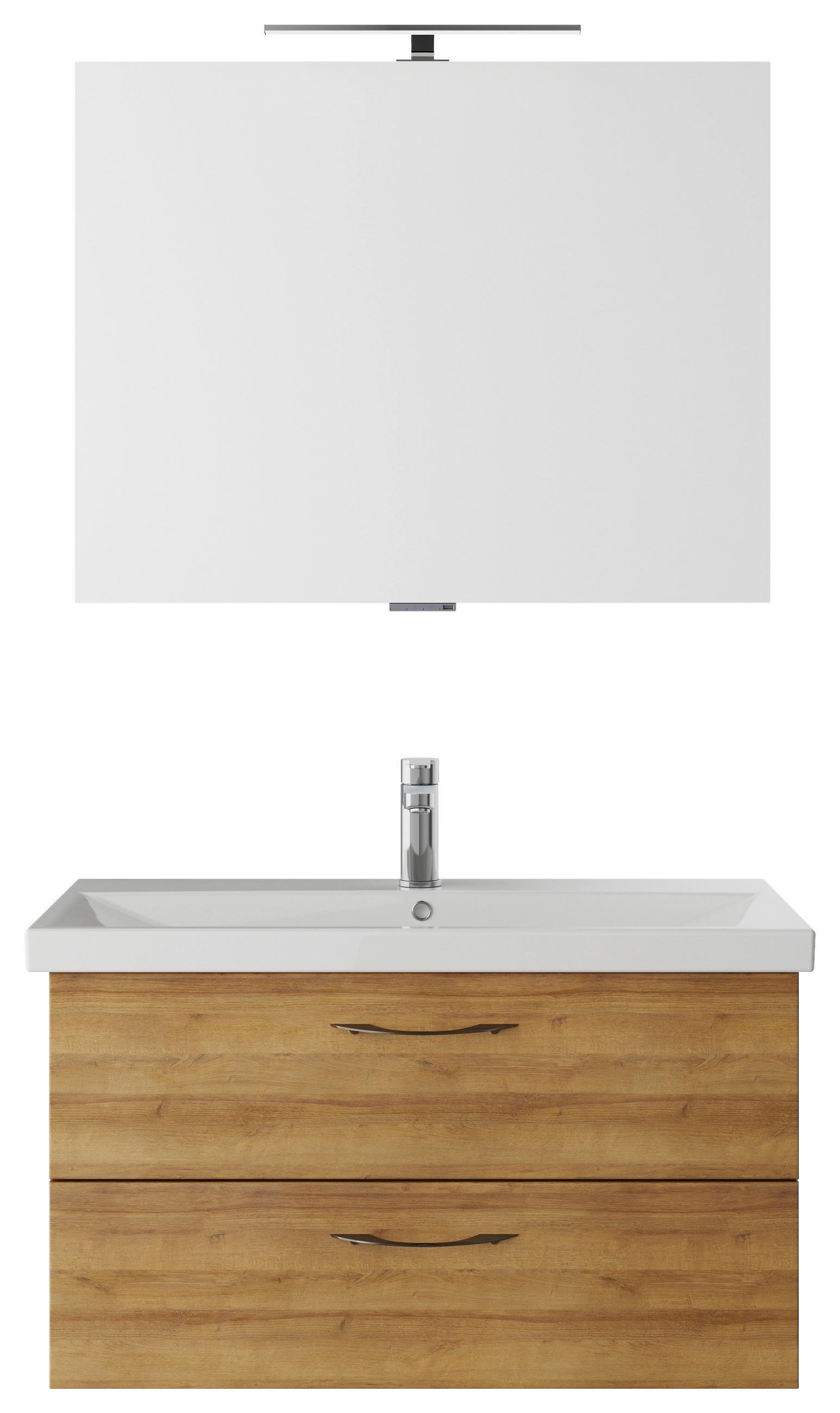 BADEZIMMER Eichefarben  - Eichefarben/Weiß, KONVENTIONELL (90/200/43,5cm) - Sadena