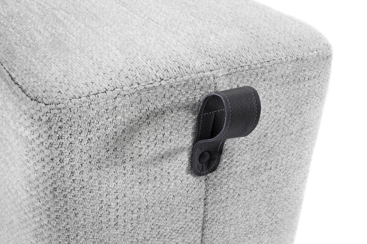 HOCKER Textil Hellgrau  - Hellgrau, Design, Textil (41/40/41cm) - Lomoco