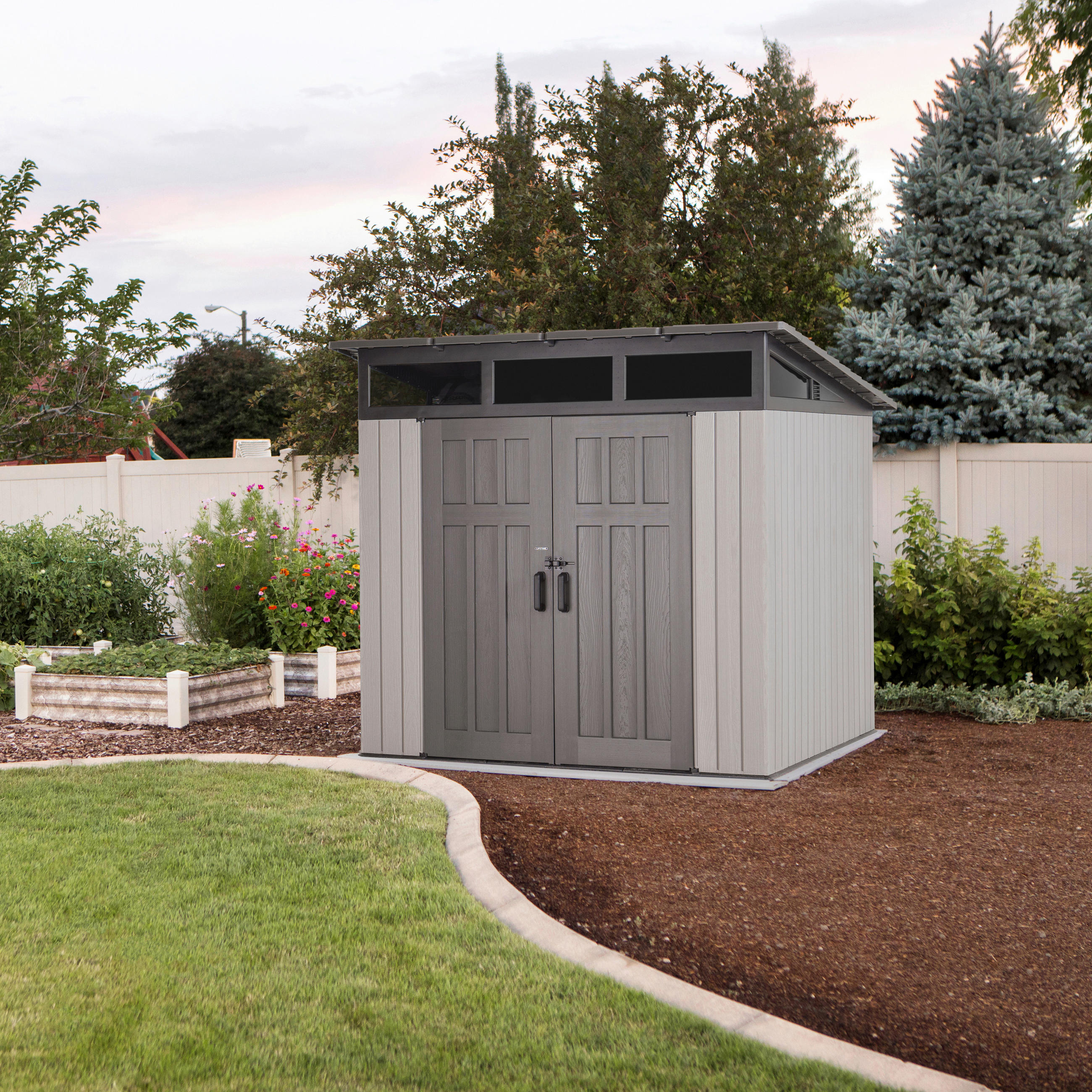 GERÄTEHAUS 254/237/254 cm  - Grau, Basics, Kunststoff (254/237/254cm) - Ambia Garden