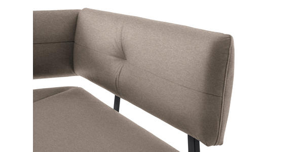 ECKBANK 190/150 cm in Schwarz, Hellbraun - Hellbraun/Schwarz, MODERN, Textil/Metall (190/150cm) - Cantus
