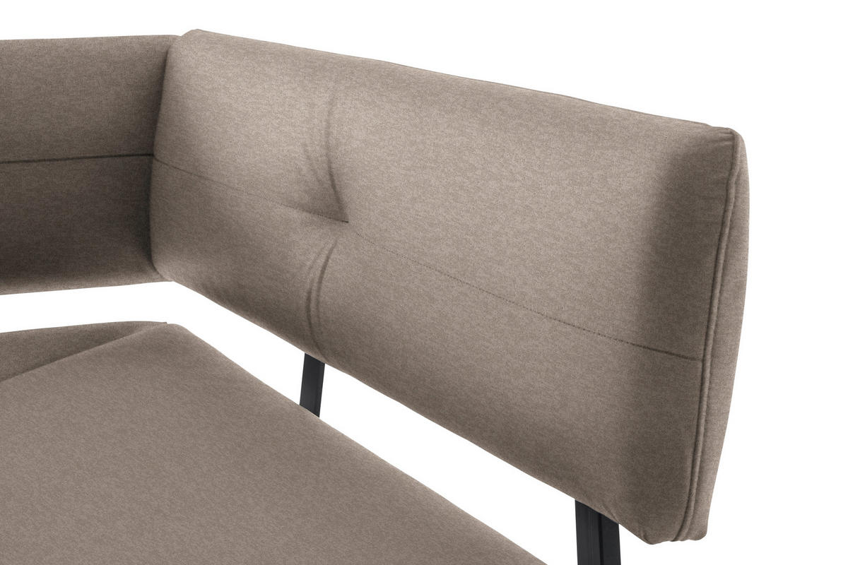 ECKBANK 180/140 cm  in Schwarz, Hellbraun  - Hellbraun/Schwarz, MODERN, Textil/Metall (180/140cm) - Cantus
