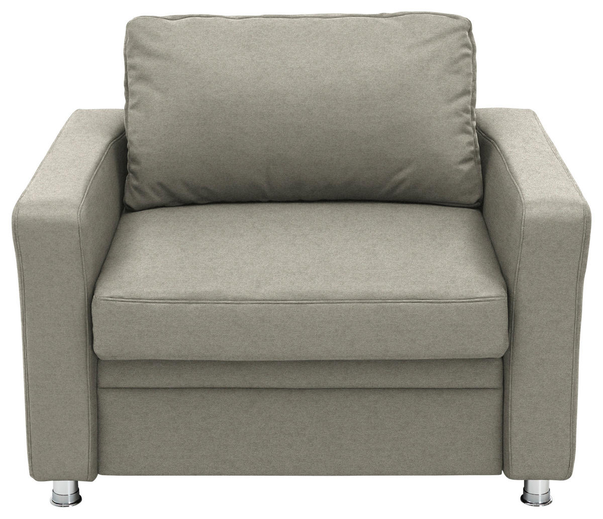 SCHLAFSESSEL Chenille Greige  - Greige/Alufarben, Konventionell, Textil/Metall (106/90/100cm) - Beldomo Style