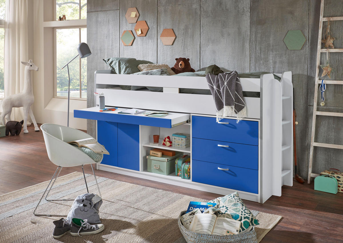 SREDNJE VISOKI KREVET  bijela   - bijela, Moderno, drvni materijal (90/200cm) - Livetastic
