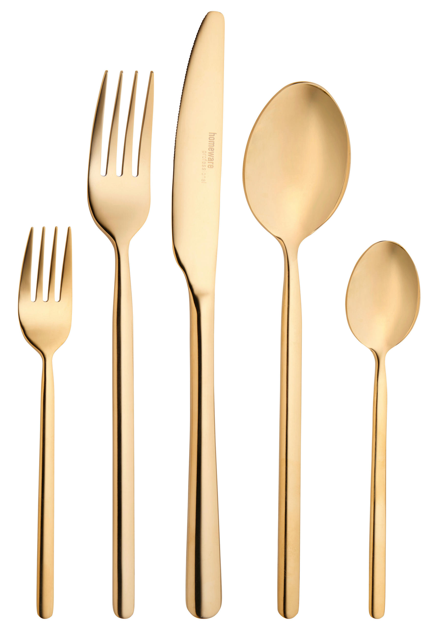 BESTECKSET Glam Chic 30-teilig Edelstahl  - Goldfarben, Design, Metall - Homeware Profession.