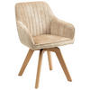 ARMLEHNSTUHL  in Samt  - Beige/Buchefarben, KONVENTIONELL, Holz/Textil (63/83/63cm) - MID.YOU