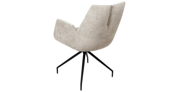ARMLEHNSTUHL  in Schmiedeeisen Webstoff  - Beige/Schwarz, Design, Textil/Metall (58/89,5/64cm) - Novel