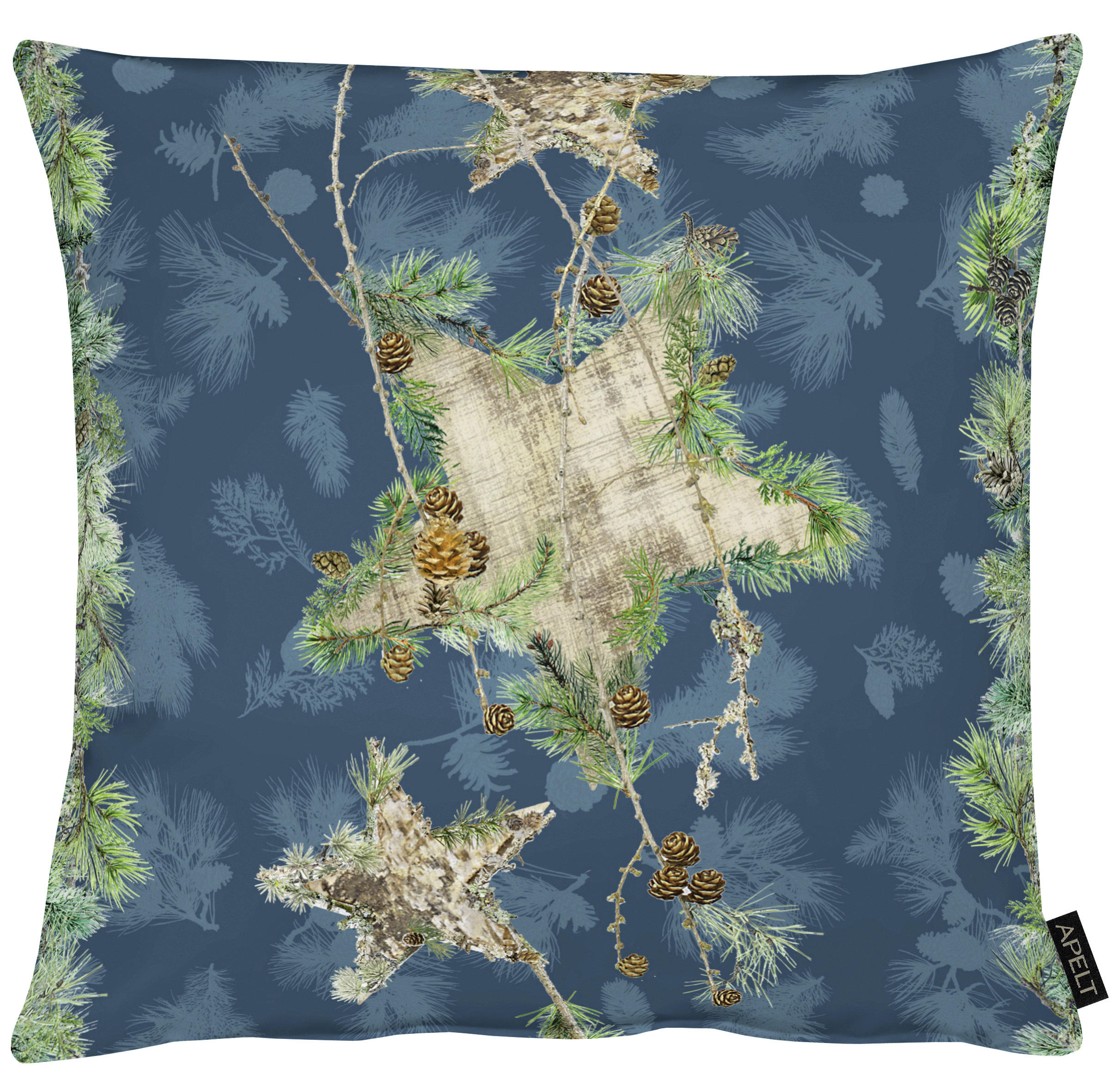 KISSENHÜLLE Winterwelt 49/49 cm  - Blau/Beige, KONVENTIONELL, Textil (49/49cm) - X-Mas