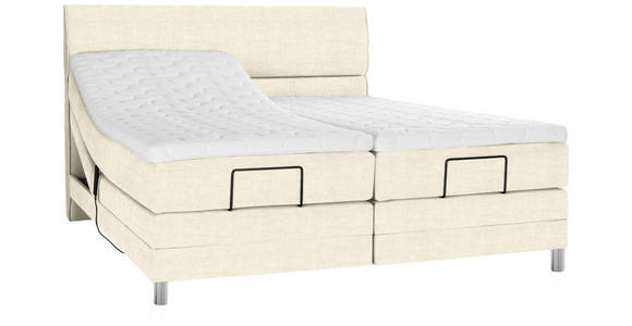 BOXSPRINGBETT 180/200 cm  in Creme  - Chromfarben/Creme, KONVENTIONELL, Kunststoff/Textil (180/200cm) - Voleo