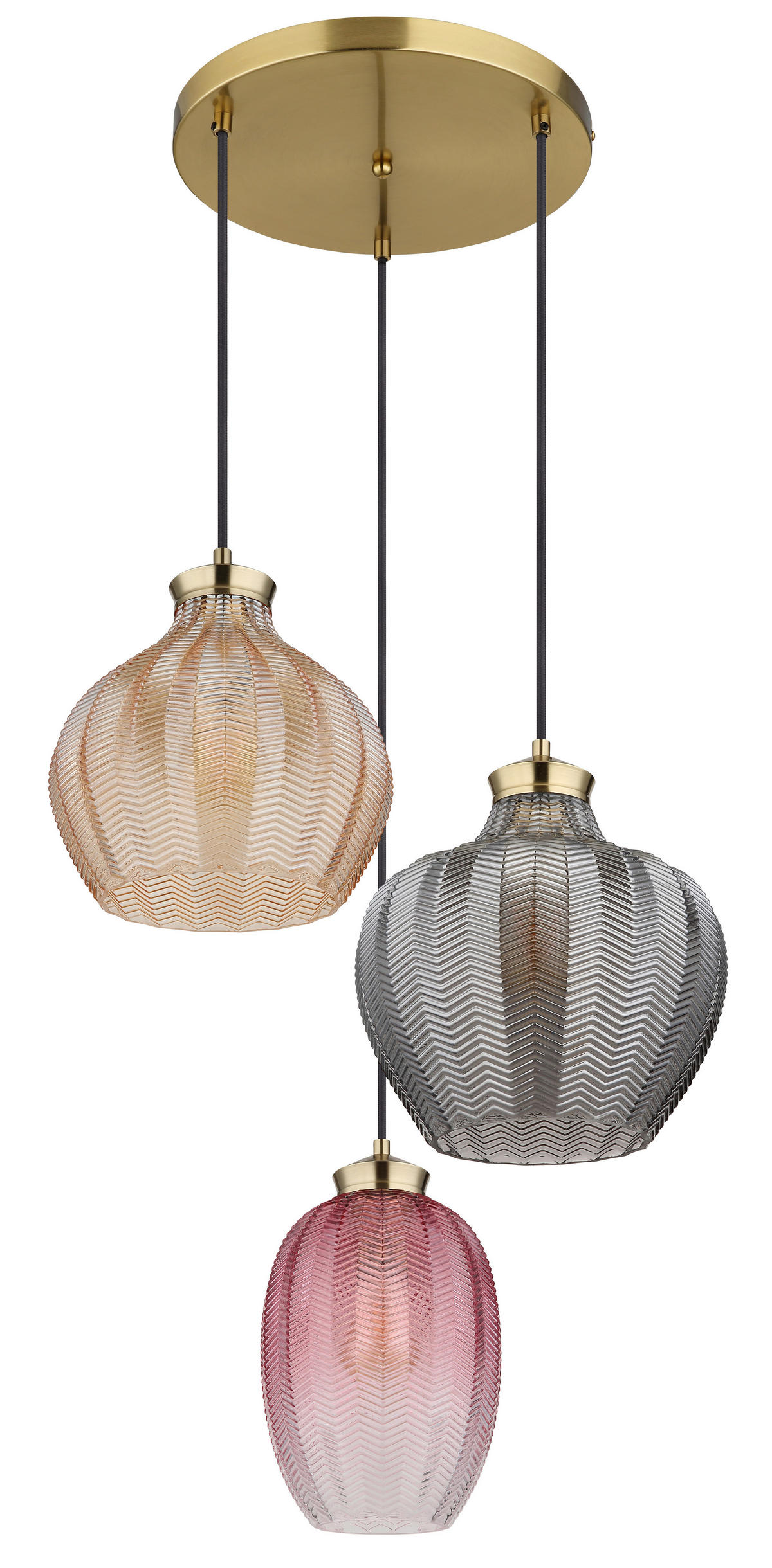HÄNGELEUCHTE 45/120 cm  - Goldfarben/Multicolor, Basics, Glas/Metall (45/120cm) - Globo