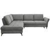 ECKSOFA Hellgrau Bouclé  - Hellgrau/Schwarz, Natur, Textil/Metall (233/288cm) - Valnatura