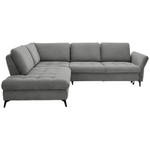 ECKSOFA in Bouclé Hellgrau  - Hellgrau/Schwarz, Natur, Textil/Metall (233/288cm) - Valnatura