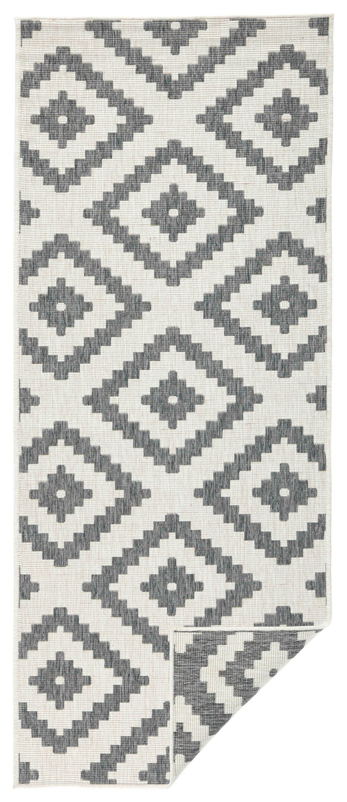 OUTDOORTEPPICH 80/250 cm Twin Creme, Grau  - Creme/Grau, Basics, Kunststoff (80/250cm)