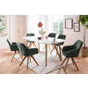 TISCHGRUPPE in Holz, Textil, Holzwerkstoff Weiß, Dunkelgrün  - Dunkelgrün/Naturfarben, MODERN, Holz/Holzwerkstoff (180/90/76cm) - Livetastic