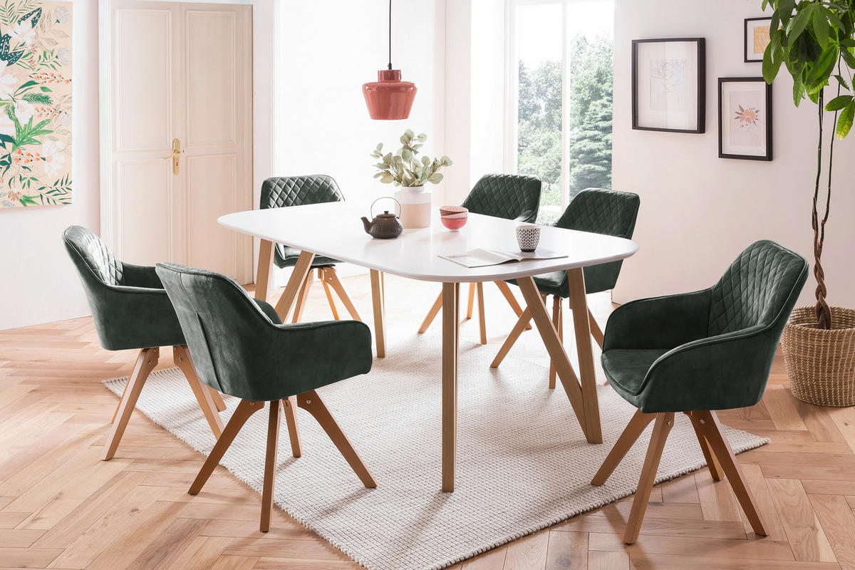 ARMLEHNSTUHL  in Samt  - Dunkelgrün/Eichefarben, MODERN, Holz/Textil (59/85/61cm) - Livetastic