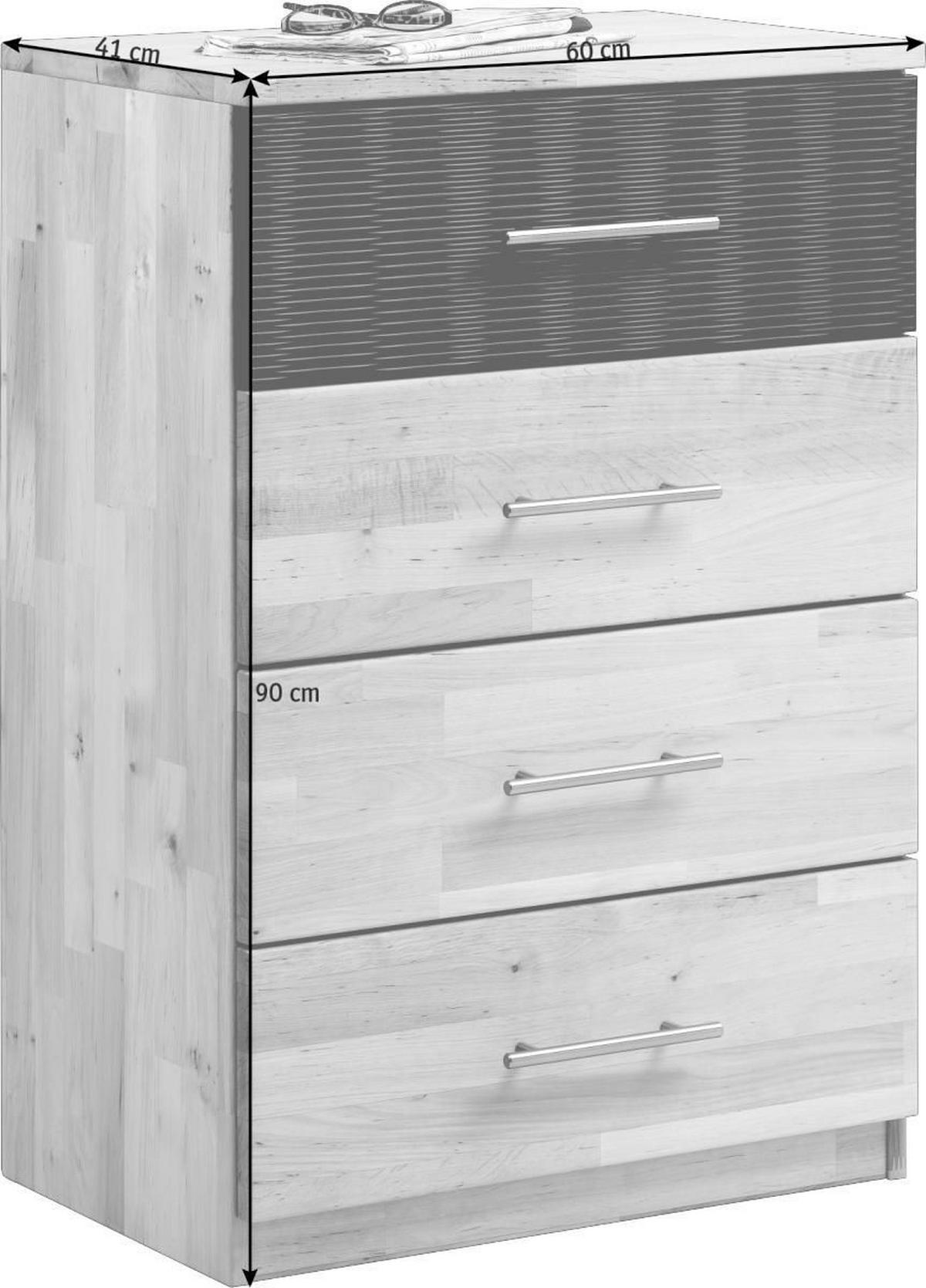 KOMMODE 60/90/41 cm  in Braun, Erlefarben  - Chromfarben/Erlefarben, Natur, Holz/Metall (60/90/41cm) - Linea Natura