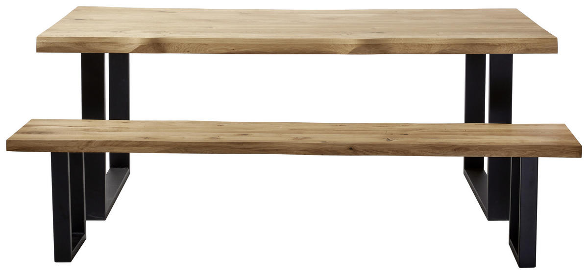 MATBORD i trä 200/100/75 cm   - svart/ekfärgad, Natur, metall/trä (200/100/75cm) - Landscape