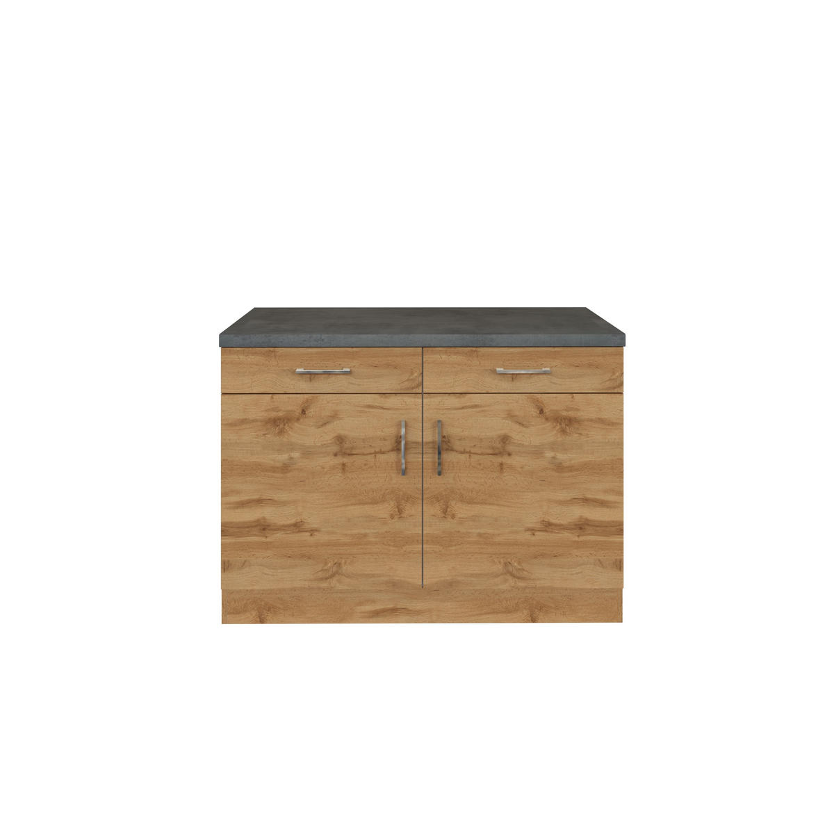 KÜCHENUNTERSCHRANK 100/85/60 cm  in Eichefarben  - Chromfarben/Eichefarben, MODERN, Holzwerkstoff/Metall (100/85/60cm) - Held