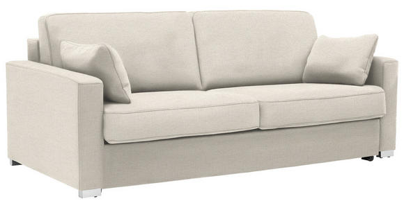 SCHLAFSOFA in Webstoff Creme  - Chromfarben/Creme, KONVENTIONELL, Textil/Metall (208/86/97cm) - Novel