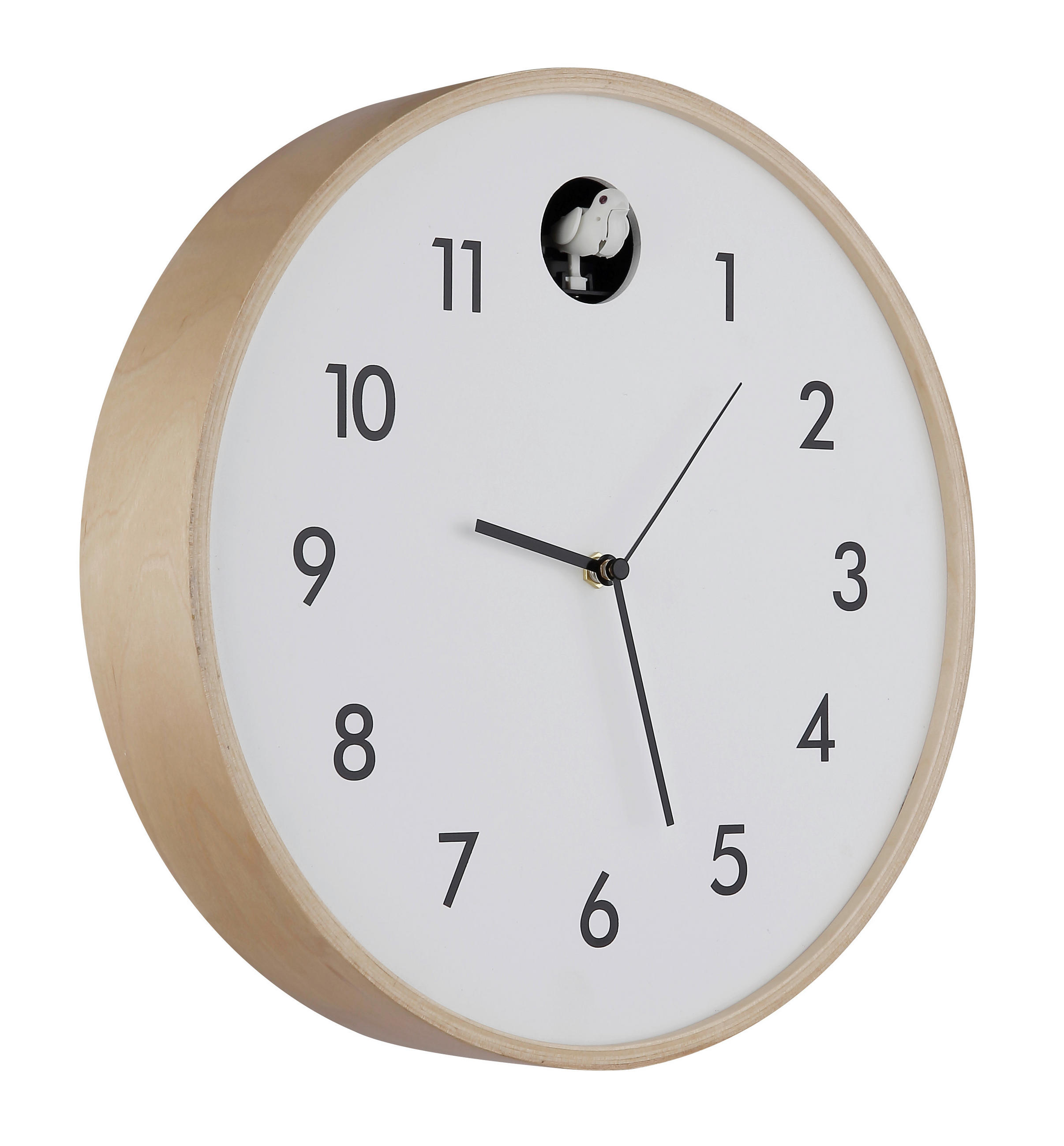 WANDUHR 31,5 cm   - Weiss/Schwarz, Natur, Holz/Holzwerkstoff (31,5cm) - Globo