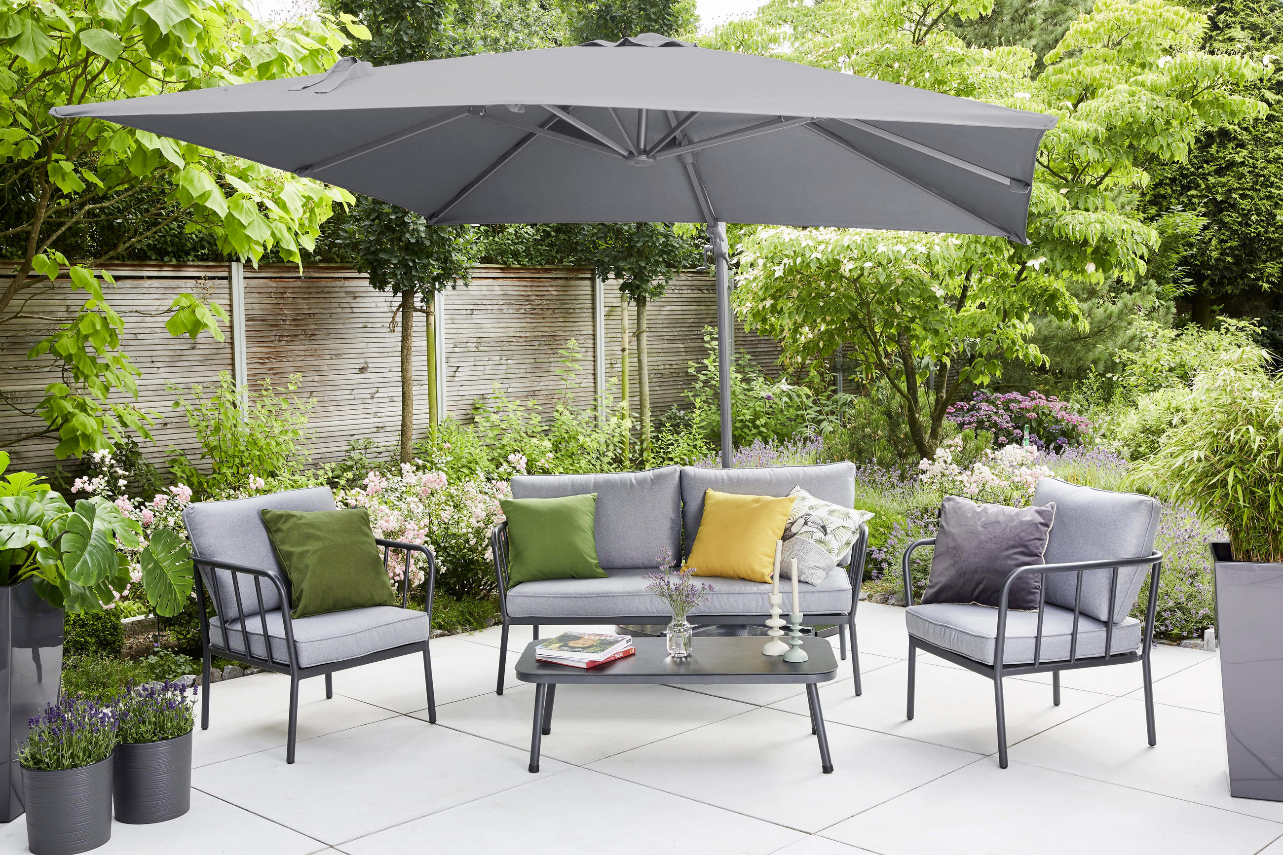 AMPELSCHIRM 300 cm - Anthrazit, KONVENTIONELL, Textil/Metall (300/300cm) - Siena Garden