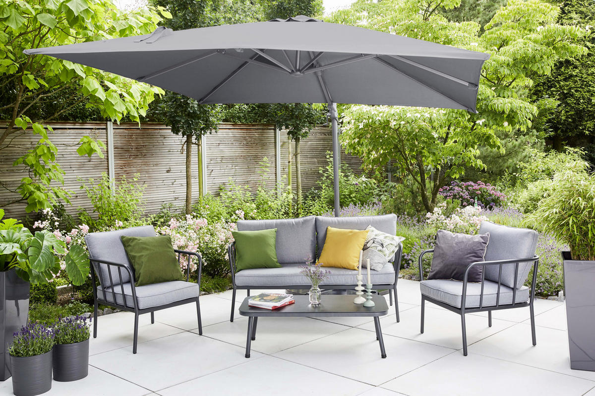 AMPELSCHIRM  300/300 cm  - Anthrazit, KONVENTIONELL, Textil/Metall (300/300cm) - Siena Garden