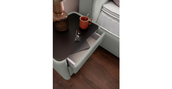 BOXSPRINGBETT 180/200 cm  in Hellgrau  - Hellgrau/Schwarz, Design, Textil/Metall (180/200cm) - Johann Jakob