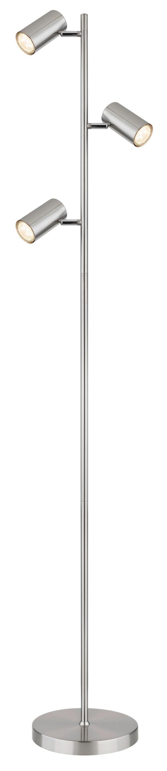 STEHLEUCHTE 25/23/154 cm  - Nickelfarben, Design, Metall (25/23/154cm) - Globo
