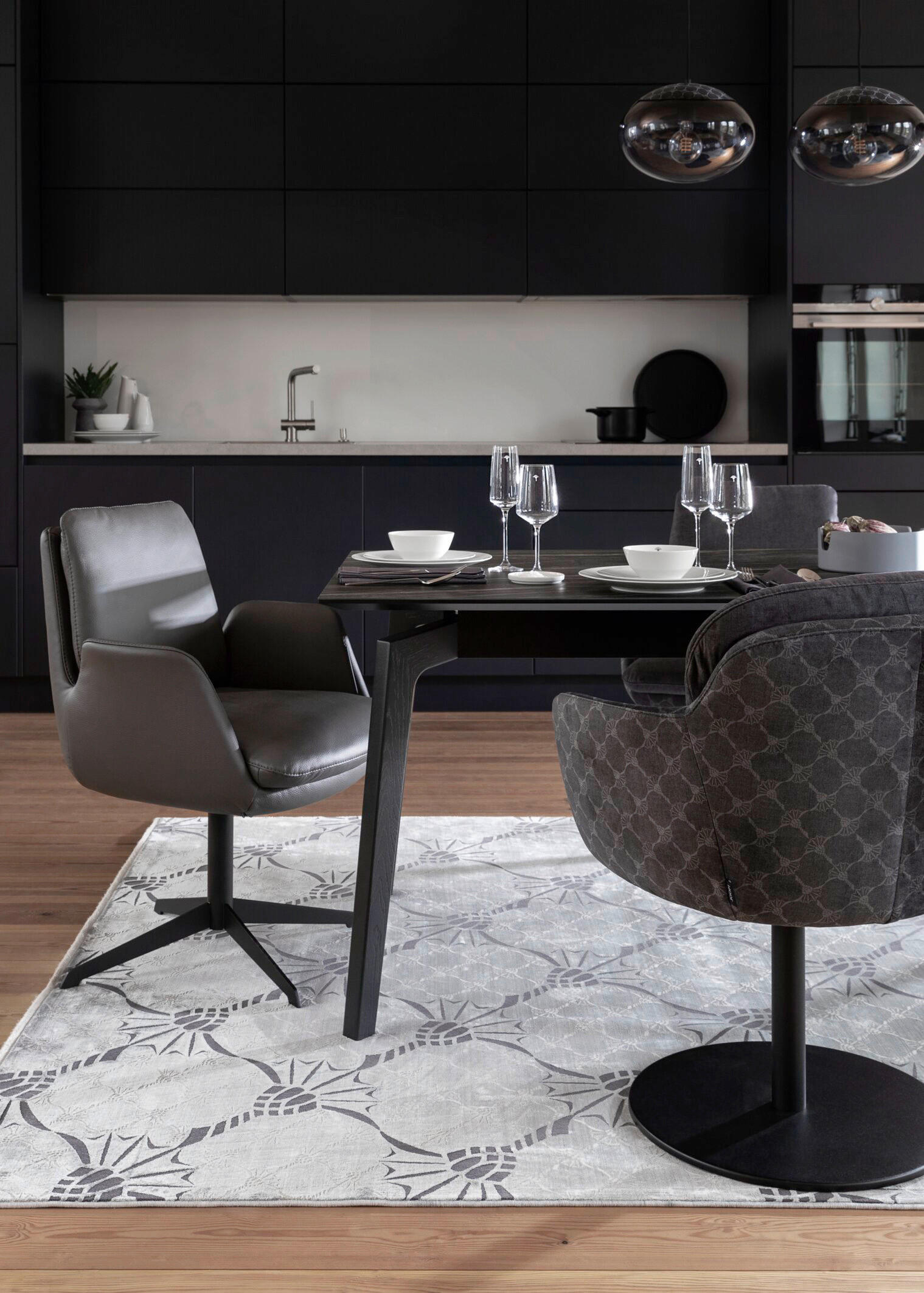 Thumbnail - Joop! Esstisch, Braun, Schwarz, Buche, Holz, Keramik, Buche, massiv, rechteckig, eckig, 90x75x180 cm, Goldenes M, Emas, ...