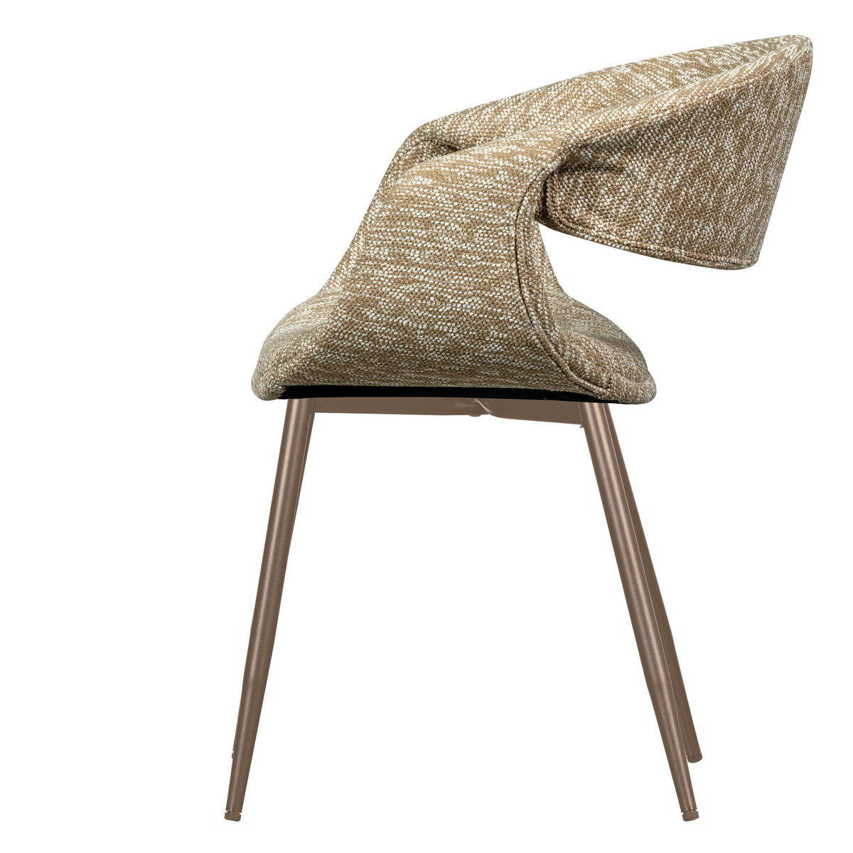 ARMLEHNSTUHL-SET 2 Stück  in Kupfer Webstoff  - Sandfarben/Kupferfarben, MODERN, Textil/Metall (57/78/57cm) - Livetastic