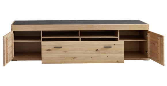 LOWBOARD 205/54/50 cm - Schieferfarben/Eichefarben, KONVENTIONELL, Holz/Holzwerkstoff (205/54/50cm) - Voleo