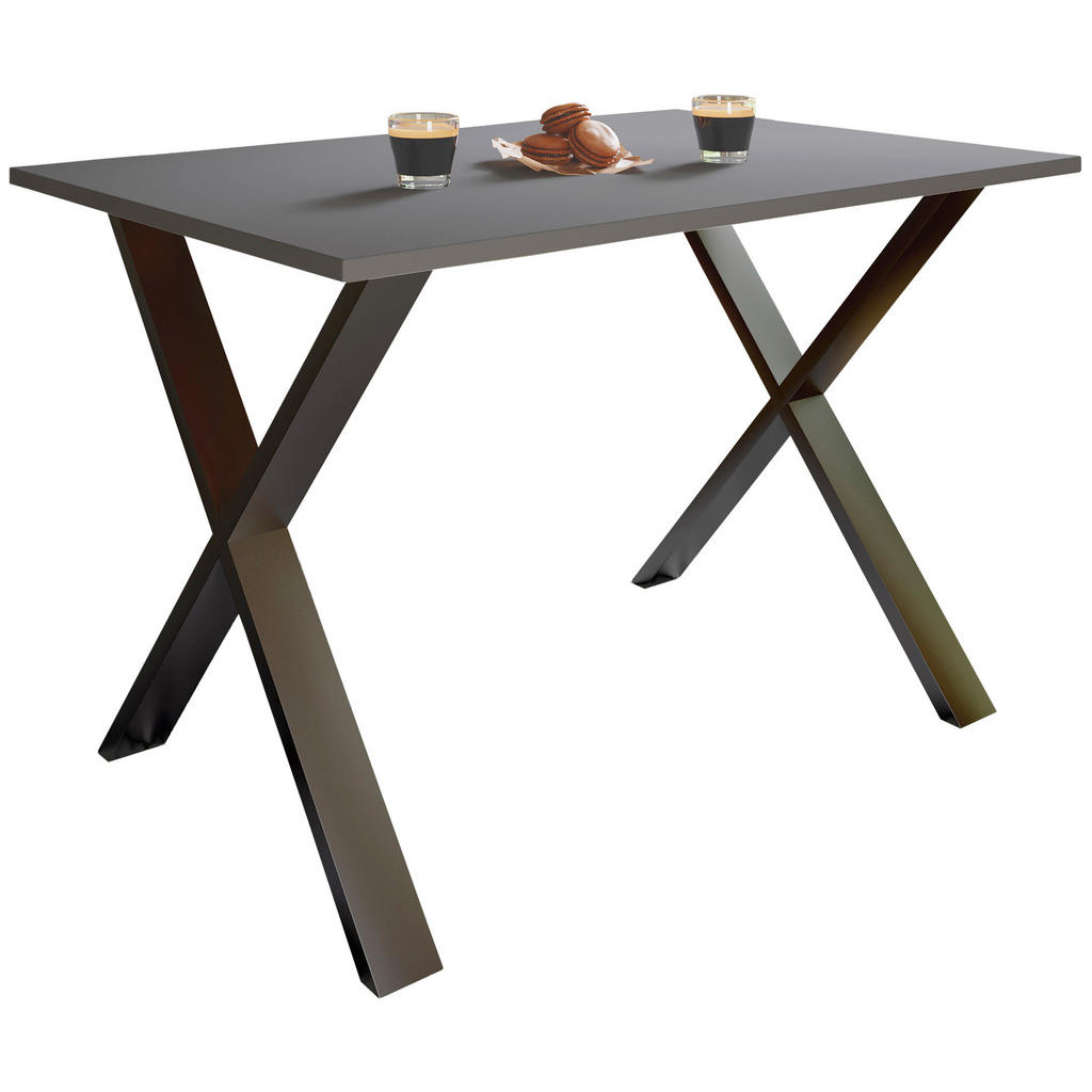 Schreibtisch Lona Anthrazit, Schwarz B: 160 cm