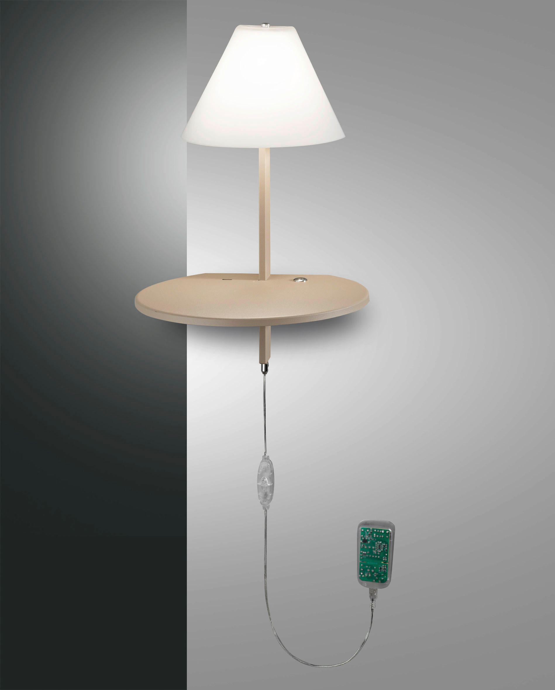 LED-WANDLEUCHTE Goodnight 30/25/47 cm   - Beige/Graubraun, Design, Glas/Metall (30/25/47cm) - Fabas Luce