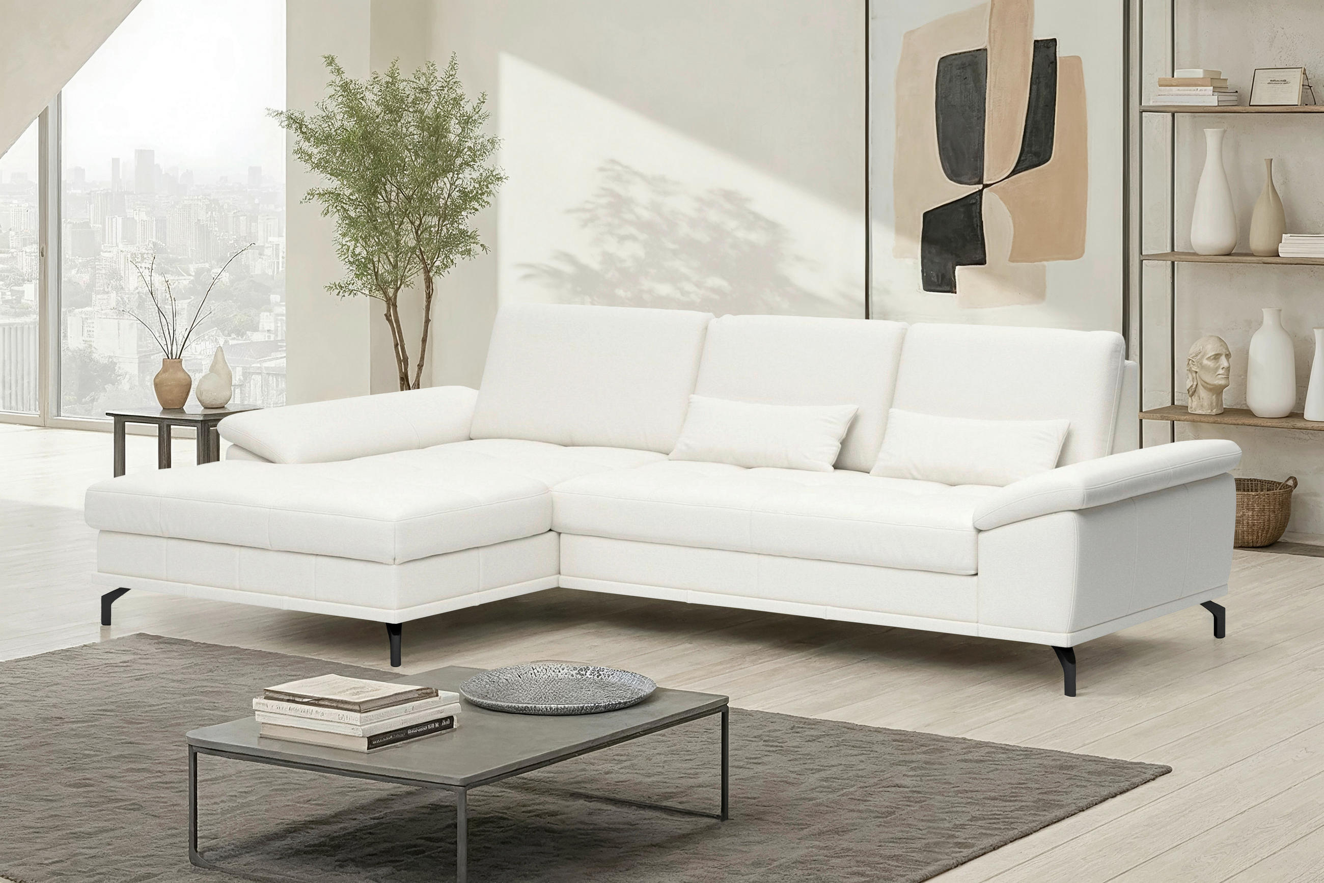 Sit & More Ecksofa Costello E Weiß 301x176 cm