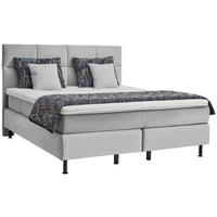 BOXSPRINGBETT 180/200 cm  in Ecru  - Ecru/Schwarz, Design, Kunststoff/Textil (180/200cm) - Beldomo - Sleep