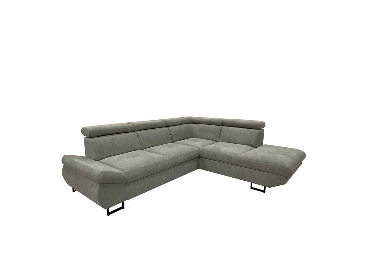 SJEDEĆA GARNITURA tekstil  siva   - siva/crna, Moderno, tekstil/metal (274/241cm) - Hom`in