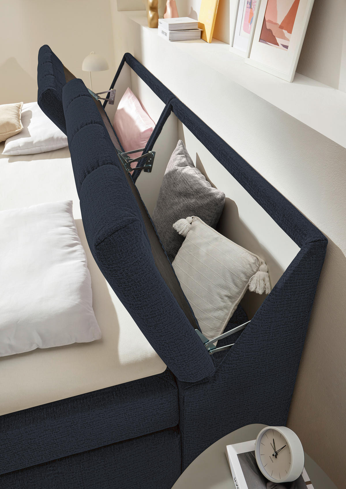 BOXSPRINGBETT 240/200 cm  in Schwarz  - Schwarz, MODERN, Holzwerkstoff/Kunststoff (240/200cm) - MID.YOU