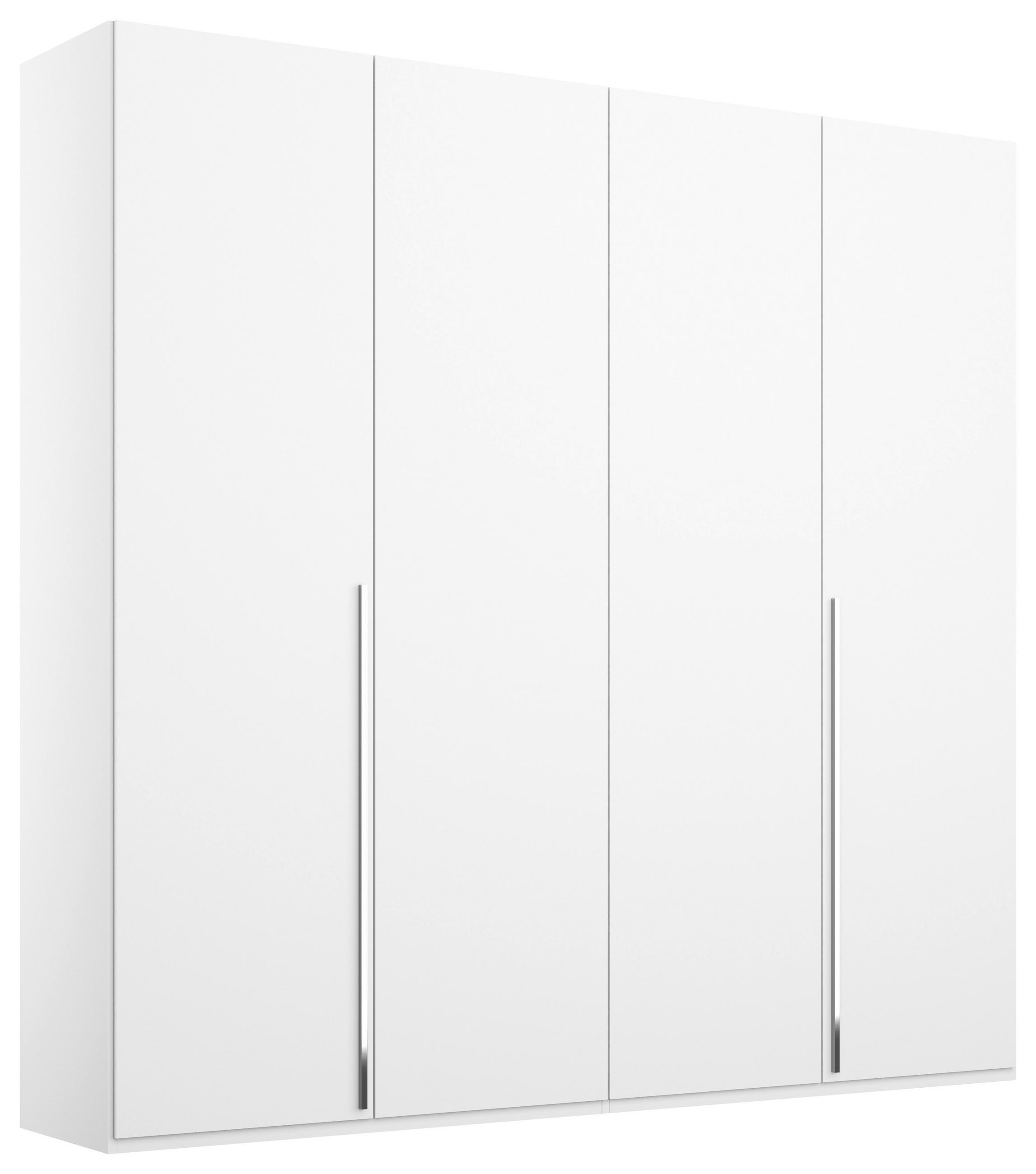 DREHTÜRENSCHRANK 201/223/60 cm 4-türig Weiß  - Chromfarben/Weiß, Design, Holzwerkstoff/Metall (201/223/60cm) - home24