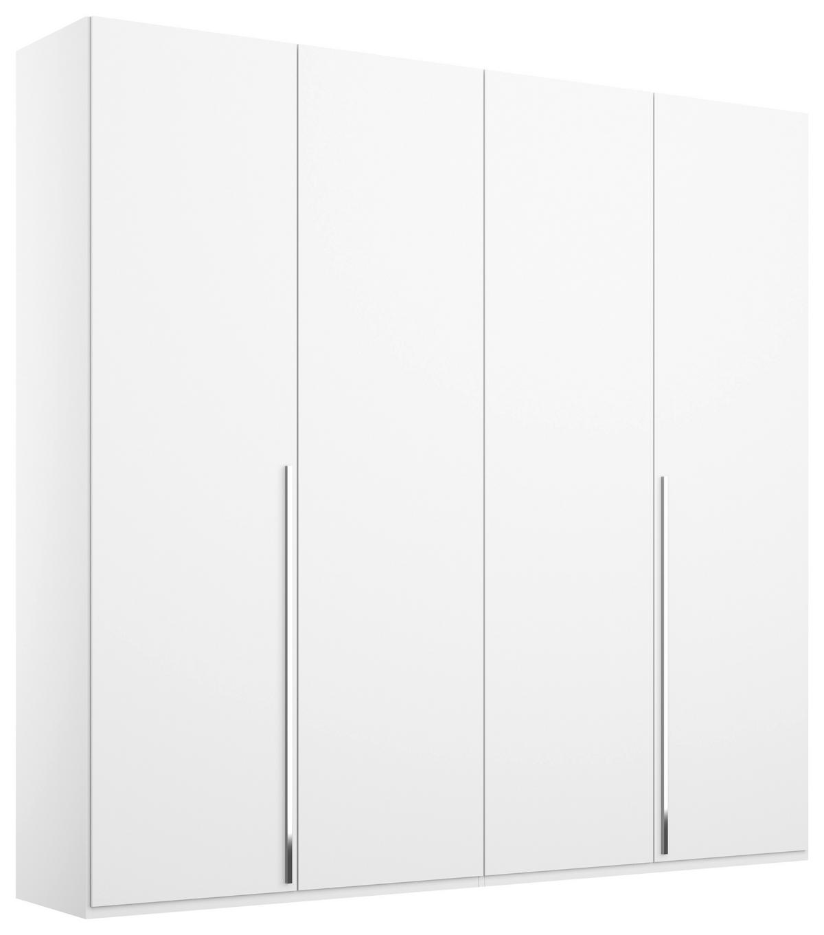DREHTÜRENSCHRANK in Weiss  - Chromfarben/Weiss, Design, Holzwerkstoff/Metall (201/223/60cm) - home24
