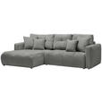 ECKSOFA in Chenille Dunkelgrau  - Dunkelgrau/Schwarz, MODERN, Kunststoff/Textil (172/276cm) - Hom`in