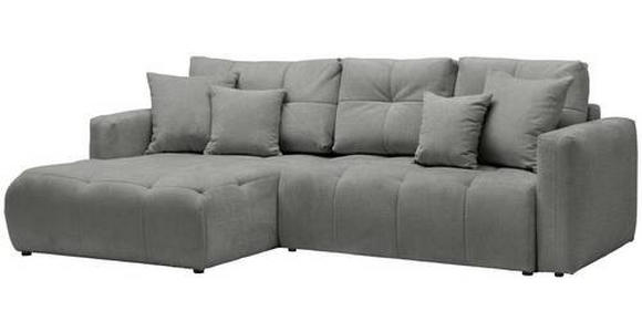 ECKSOFA in Chenille Dunkelgrau  - Dunkelgrau/Schwarz, MODERN, Kunststoff/Textil (172/276cm) - Hom`in