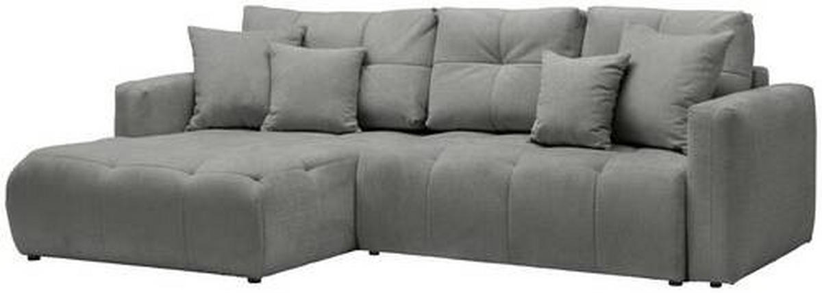 ECKSOFA Dunkelgrau Chenille  - Dunkelgrau/Schwarz, MODERN, Kunststoff/Textil (172/276cm) - Hom`in