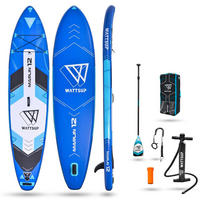 STAND-UP PADDLE BOARD WATTSUP MARLIN 12  - Blau/Schwarz, Basics, Kunststoff (365/15/81cm)