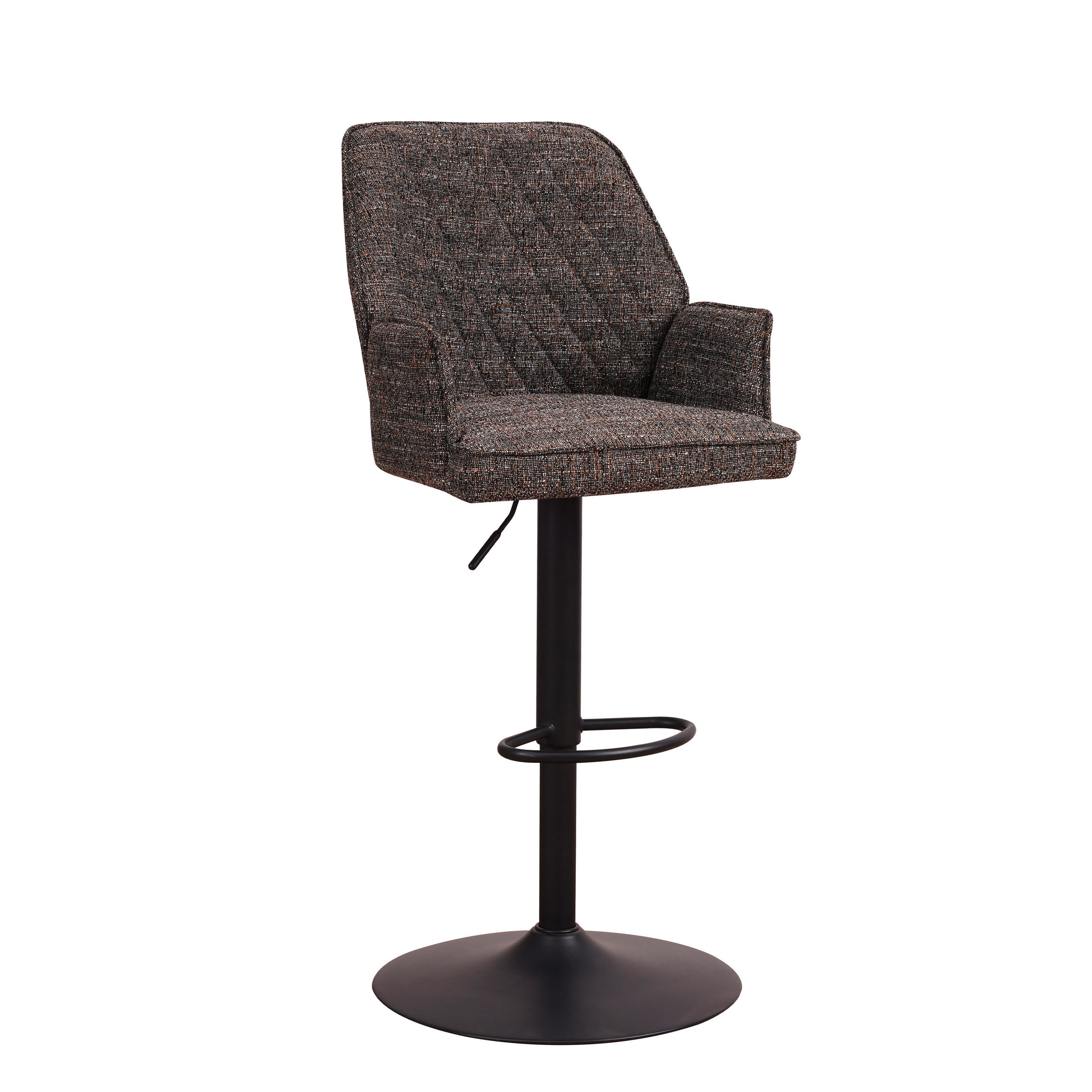 BARHOCKER-SET Chenille Anthrazit, Dunkelgrau gastro- und objekttauglich, Sitzfläche 360° drehbar  - Dunkelgrau/Anthrazit, MODERN, Textil/Metall (54/100/58cm) - MID.YOU