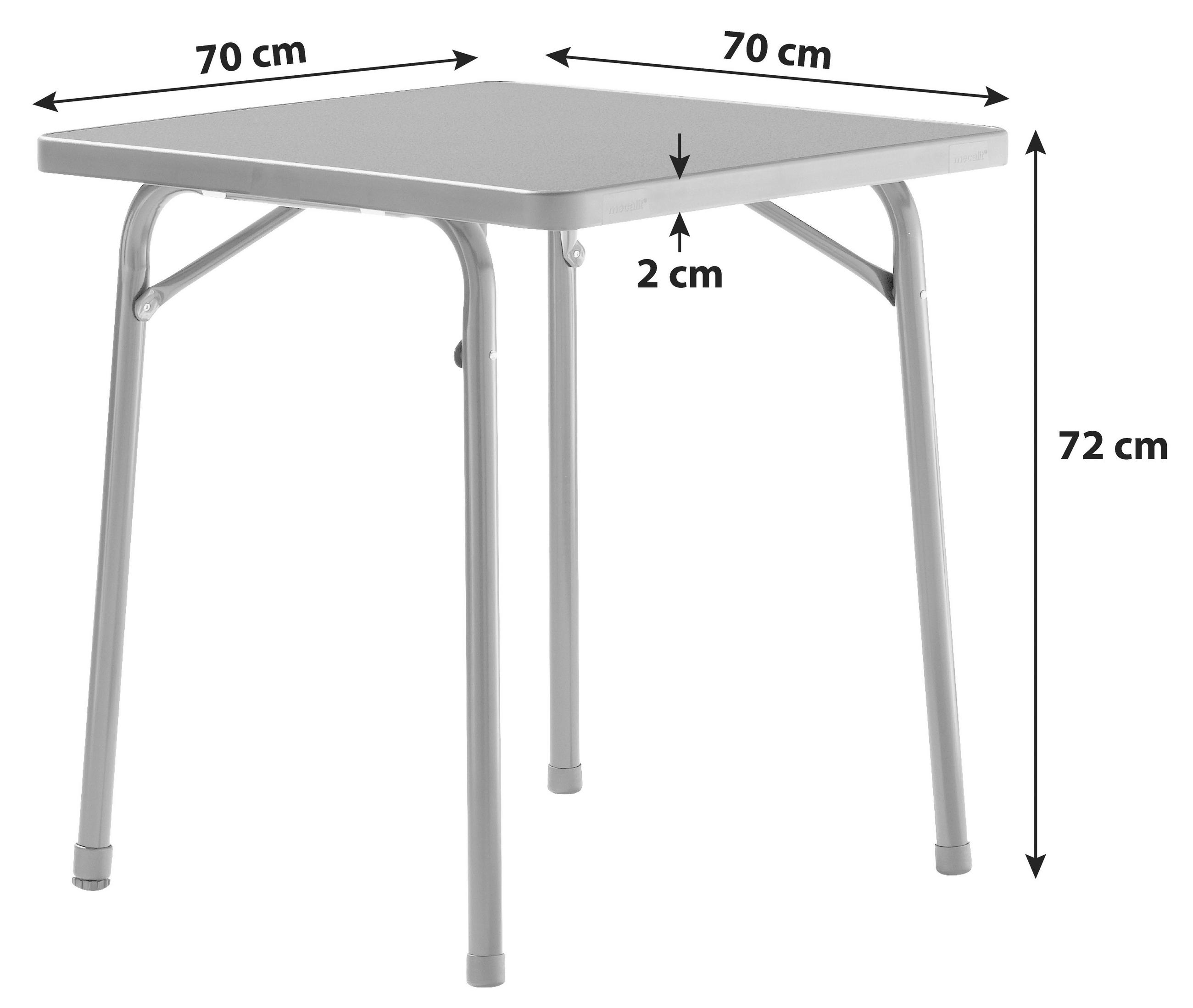 GARTENTISCH 70/70/72 cm Holzwerkstoff quadratisch  - Anthrazit, MODERN, Holzwerkstoff/Metall (70/70/72cm) - Sieger