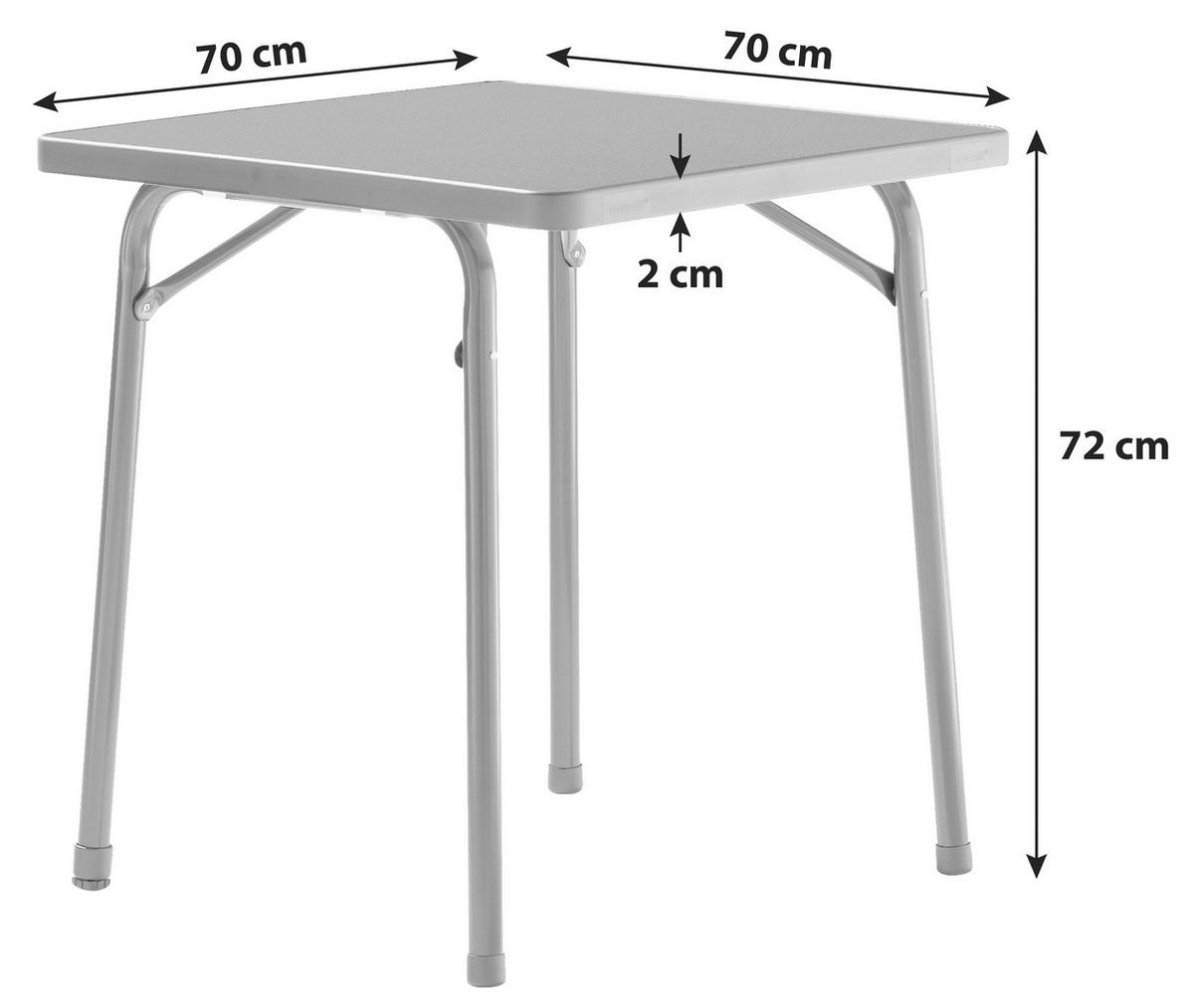 GARTENTISCH 70/70/72 cm Holzwerkstoff quadratisch  - Anthrazit, MODERN, Holzwerkstoff/Metall (70/70/72cm) - Sieger